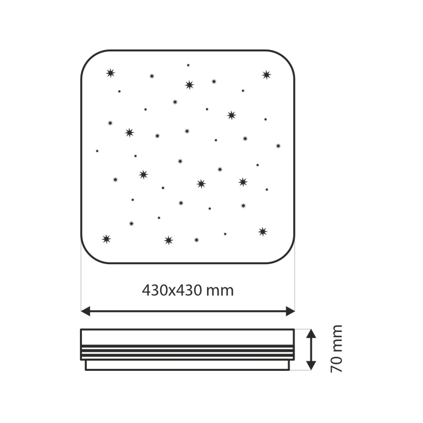 LED Dimmable ceiling light MANA LED/36W/230V 2700-6500K 43x43 cm + remote control