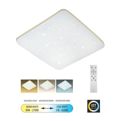 LED Dimmable ceiling light MANA LED/60W/230V 2700-6500K 53x53 cm + remote control