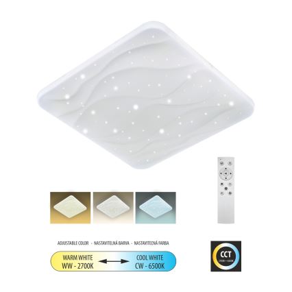 LED Dimmable ceiling light NERIS LED/60W/230V 2700-6500K 53x53 cm + remote control