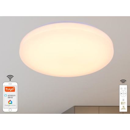 LED Dimmable ceiling light OPAL LED/48W/230V 2700-6500K Wi-Fi Tuya white + remote control