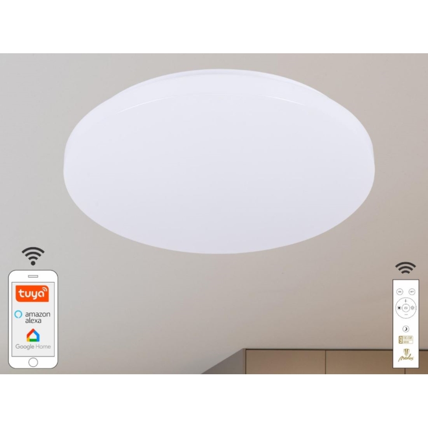 LED Dimmable ceiling light OPAL LED/48W/230V 2700-6500K Wi-Fi Tuya white + remote control