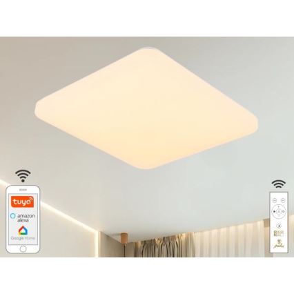 LED Dimmable ceiling light OPAL LED/48W/230V 2700-6500K Wi-Fi Tuya white + remote control