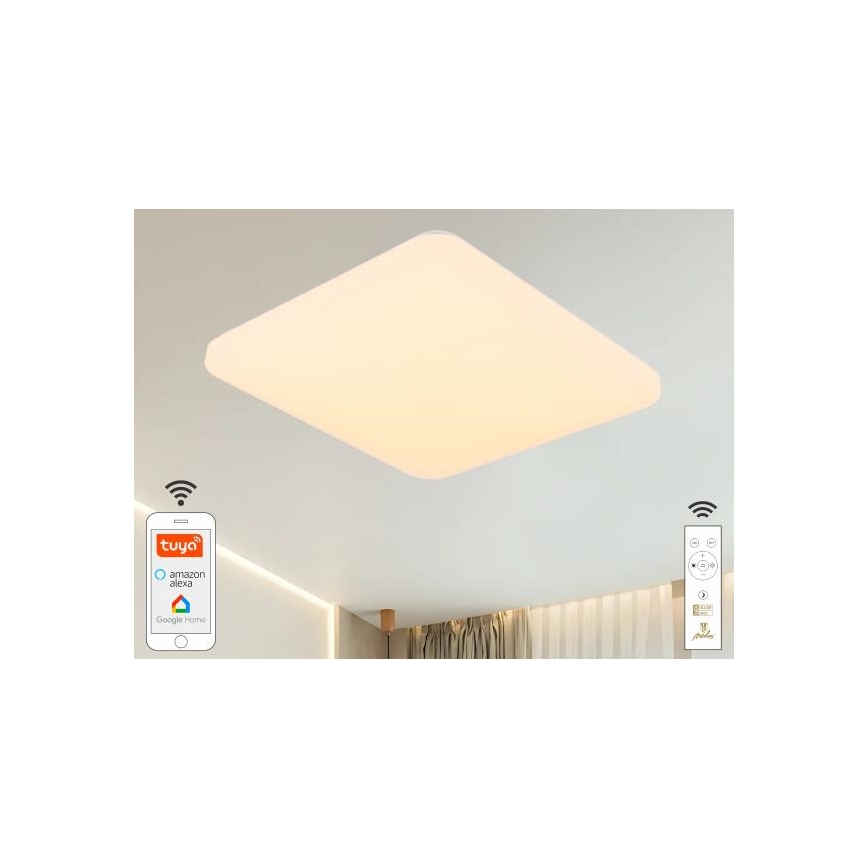 LED Dimmable ceiling light OPAL LED/48W/230V 2700-6500K Wi-Fi Tuya white + remote control