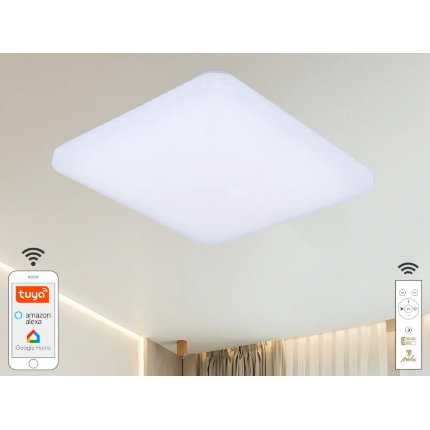 LED Dimmable ceiling light OPAL LED/48W/230V 2700-6500K Wi-Fi Tuya white + remote control
