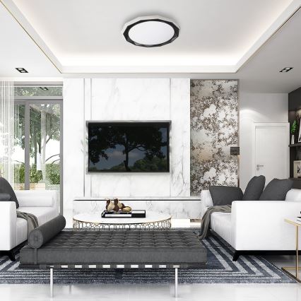 LED Dimmable ceiling light OSCAR LED/45W/230V 3000-6000K black + remote control