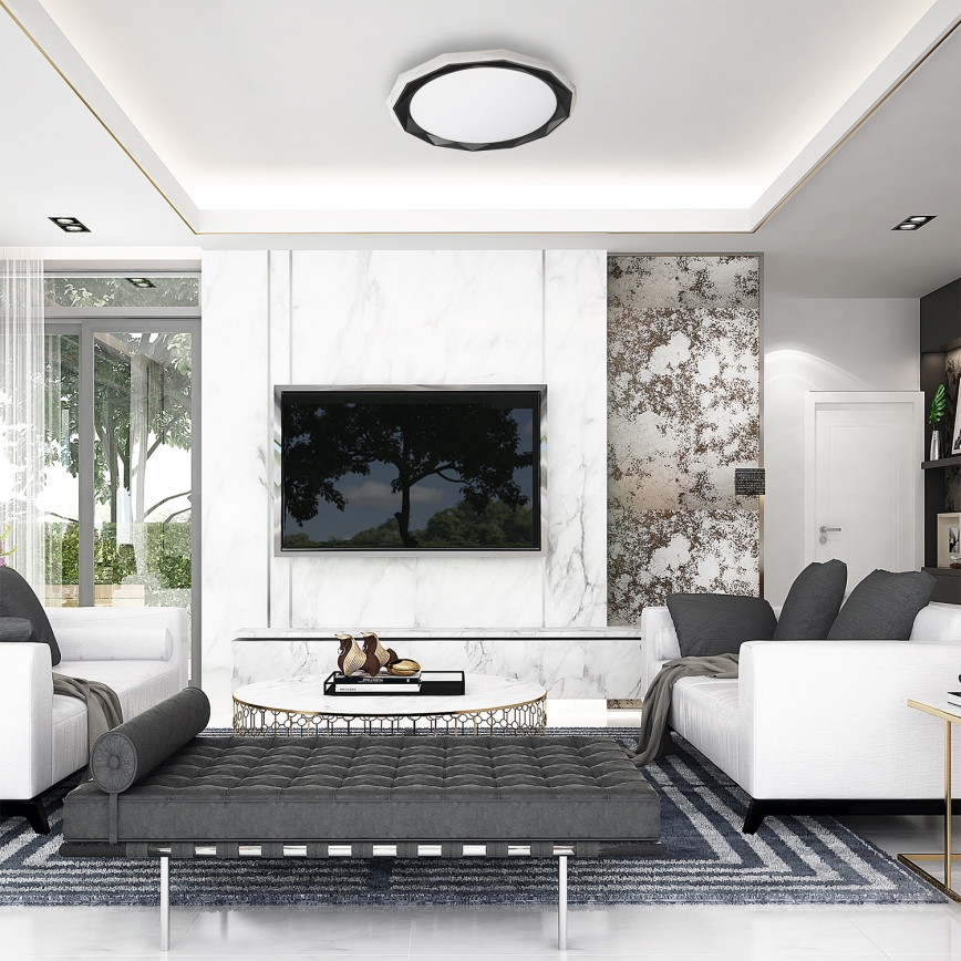 LED Dimmable ceiling light OSCAR LED/45W/230V 3000-6000K black + remote control