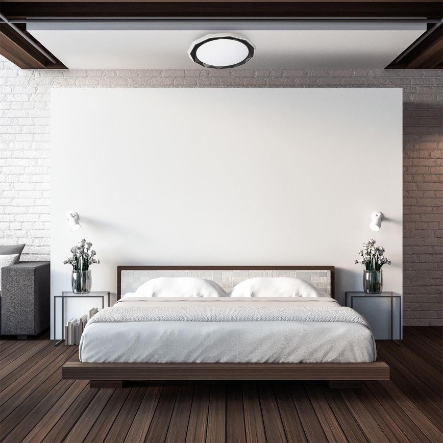 LED Dimmable ceiling light OSCAR LED/45W/230V 3000-6000K black + remote control
