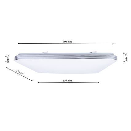LED Dimmable ceiling light PALERMO LED/72W/230V + remote control