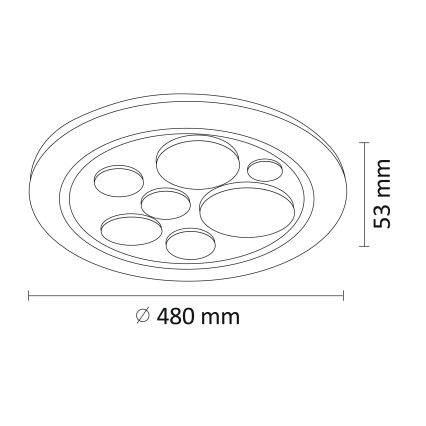 LED Dimmable ceiling light PLANET LED/72W/230V d. 48 cm 3000-6500K + remote control