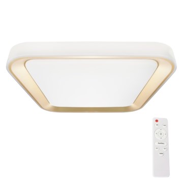 LED Dimmable ceiling light QUADRO LED/66W/230V 3000-6000K white/gold + remote control