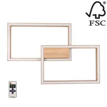 LED Dimmable ceiling light RAMME LED/48W/230V matte oak + remote control – FSC certified