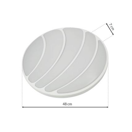 LED Dimmable ceiling light SHELL WHITE LED/40W/230V + remote control