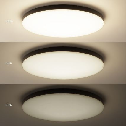 LED Dimmable Ceiling Light SIENA LED/80W/230V 3000-6000K Ø 75 cm black + remote control