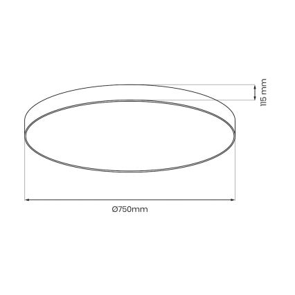 LED Dimmable Ceiling Light SIENA LED/80W/230V 3000-6000K Ø 75 cm black + remote control