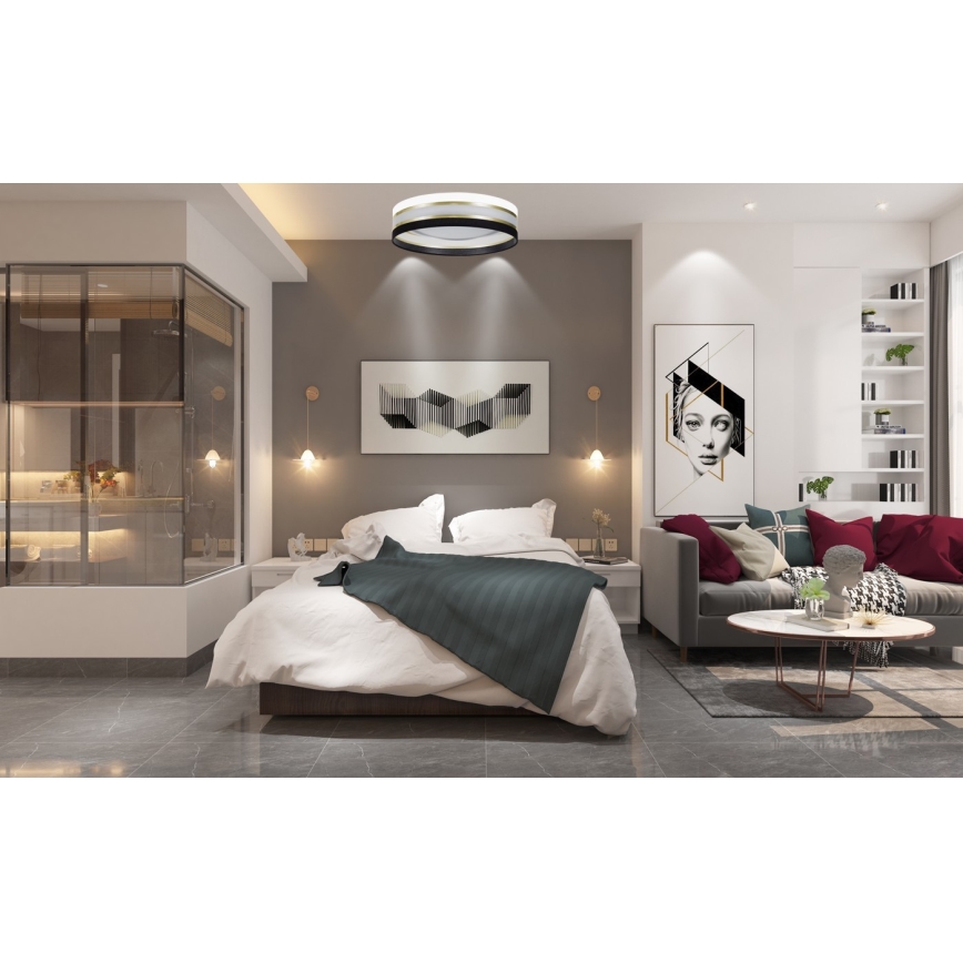 LED Dimmable ceiling light SMART CORAL GOLD LED/24W/230V black/white + remote control