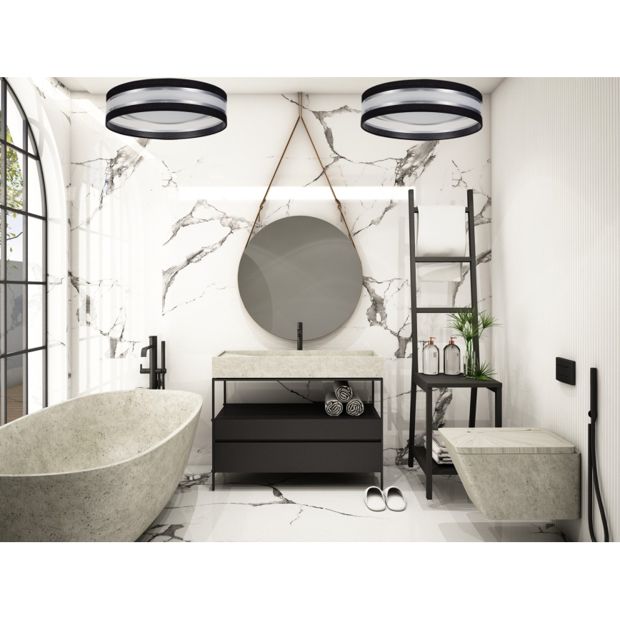 LED Dimmable ceiling light SMART CORAL LED/24W/230V black/silver + remote control