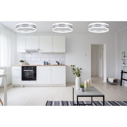 LED Dimmable ceiling light SMART CORAL LED/24W/230V white/silver + remote control