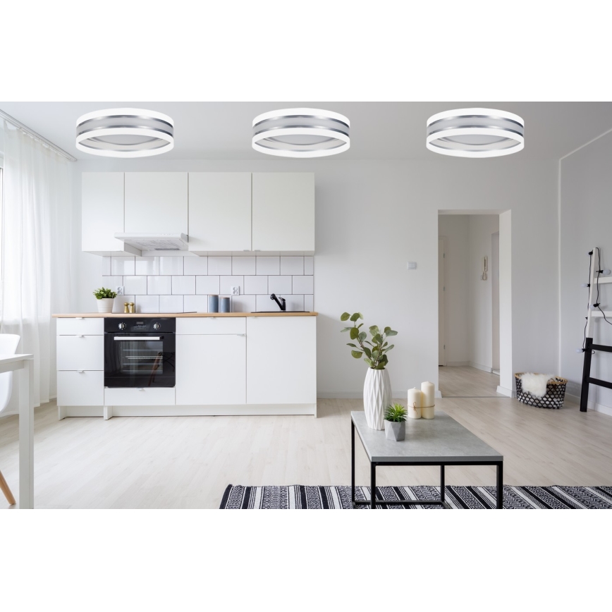 LED Dimmable ceiling light SMART CORAL LED/24W/230V white/silver + remote control