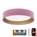 LED Dimmable ceiling light SMART GALAXY LED/24W/230V d. 45 cm 2700-6500K Wi-Fi Tuya pink/gold + remote control