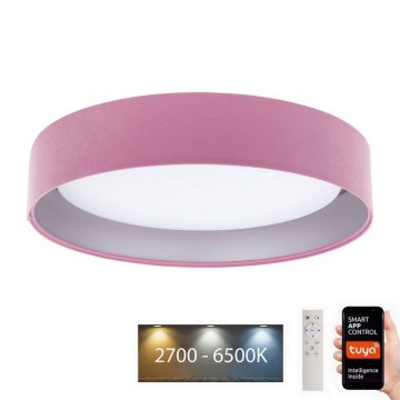 LED Dimmable ceiling light SMART GALAXY LED/24W/230V d. 45 cm 2700-6500K Wi-Fi Tuya pink/silver + remote control