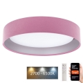 LED Dimmable ceiling light SMART GALAXY LED/36W/230V d. 55 cm 2700-6500K Wi-Fi Tuya pink/silver + remote control