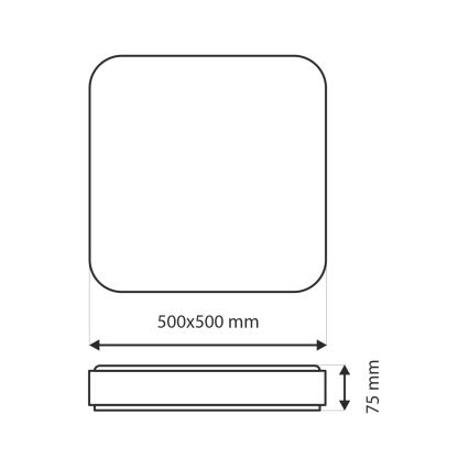 LED Dimmable ceiling light UNA LED/60W/230V 2700-6500K 50x50 cm + remote control