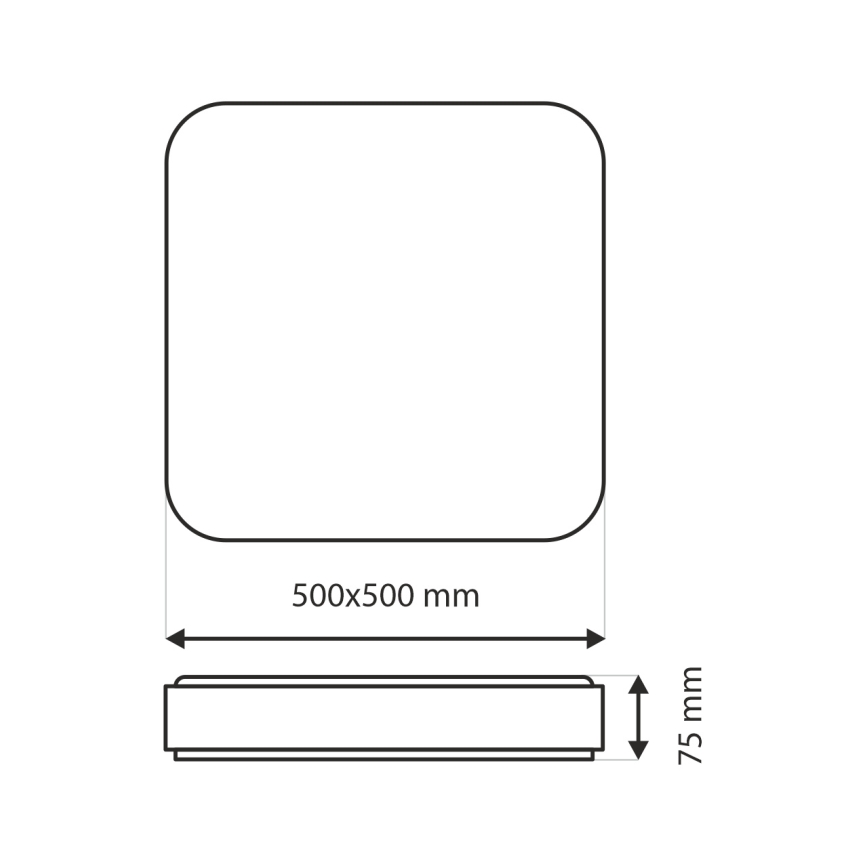 LED Dimmable ceiling light UNA LED/60W/230V 2700-6500K 50x50 cm + remote control