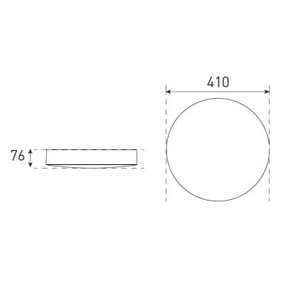 LED Dimmable bathroom ceiling light VARIO LUMO LED/22/32W/230V 3000/4000/5700K d. 41 cm IP44 black