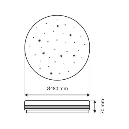 LED Dimmable ceiling light VENTA LED/36W/230V 2700-6500K d. 48 cm + remote control