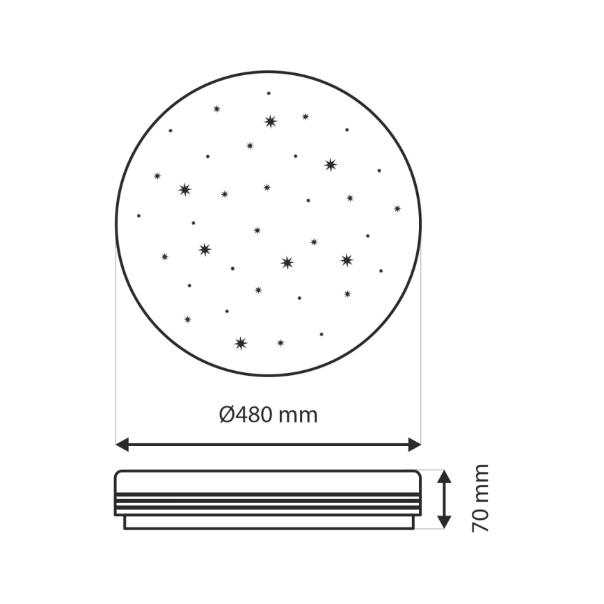 LED Dimmable ceiling light VENTA LED/36W/230V 2700-6500K d. 48 cm + remote control