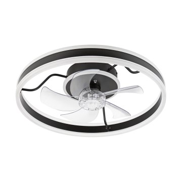 LED Dimmable ceiling light with a fan APOLLO LED/38W/230V black + remote control