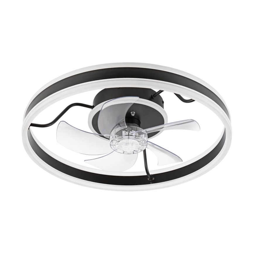 LED Dimmable ceiling light with a fan APOLLO LED/38W/230V black + remote control