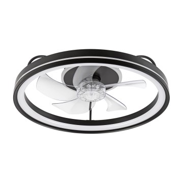 LED Dimmable ceiling light with a fan FARGO LED/37W/230V black + remote control