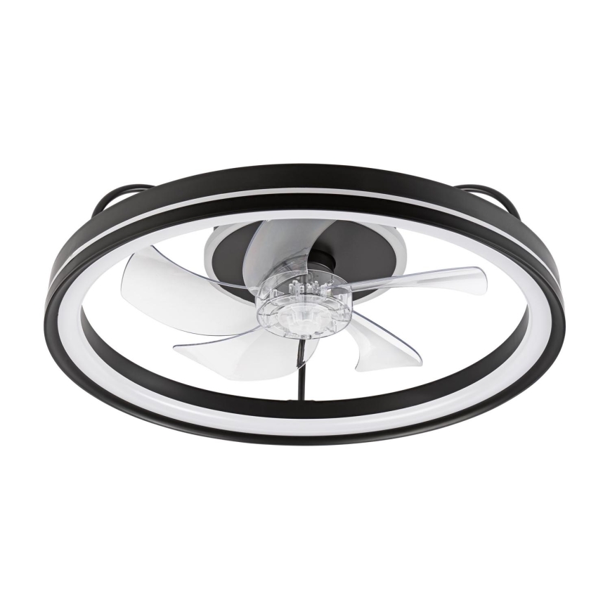LED Dimmable ceiling light with a fan FARGO LED/37W/230V black + remote control