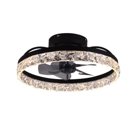 LED Dimmable ceiling light with a fan LED/35W/230V 3000-6500K black + remote control