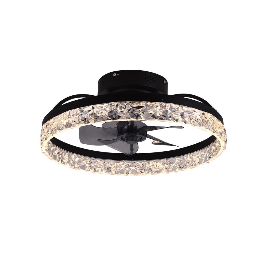 LED Dimmable ceiling light with a fan LED/35W/230V 3000-6500K black + remote control