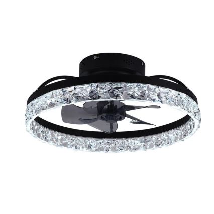 LED Dimmable ceiling light with a fan LED/35W/230V 3000-6500K black + remote control