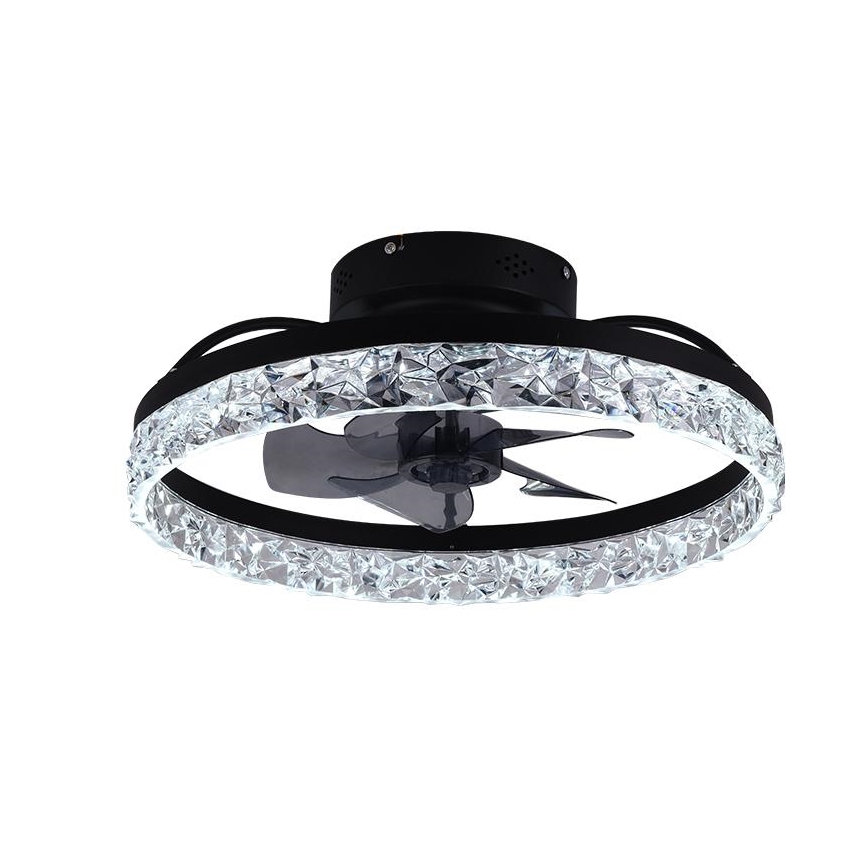 LED Dimmable ceiling light with a fan LED/35W/230V 3000-6500K black + remote control