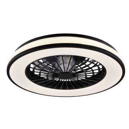 LED Dimmable ceiling light with a fan LED/48W/230V 3000-6500K black + remote control
