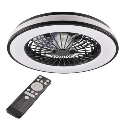 LED Dimmable ceiling light with a fan LED/48W/230V 3000-6500K black + remote control