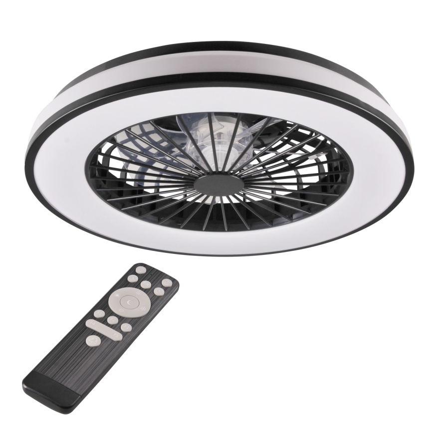 LED Dimmable ceiling light with a fan LED/48W/230V 3000-6500K black + remote control