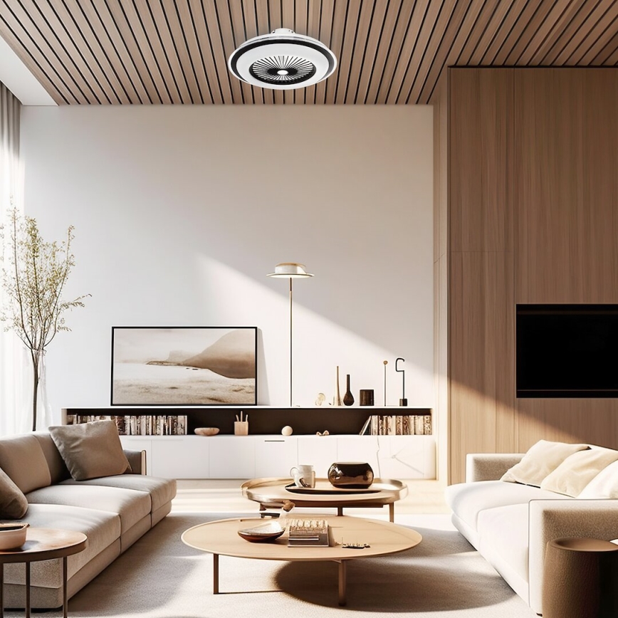 LED Dimmable ceiling light with a fan ZEPHYR LED/48W/230V 3000-6000K black + remote control