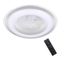 LED Dimmable ceiling light with a fan ZONDA LED/48W/230V 3000-6000K silver + remote control