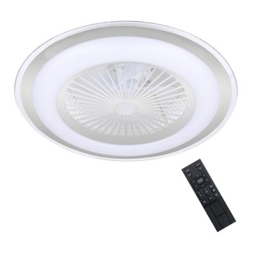 LED Dimmable ceiling light with a fan ZONDA LED/48W/230V 3000-6000K silver + remote control