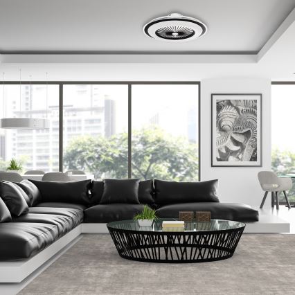 LED Dimmable ceiling light with a fan ZONDA LED/48W/230V 3000-6000K black + remote control