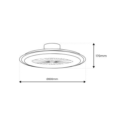LED Dimmable ceiling light with a fan ZONDA LED/48W/230V 3000-6000K black + remote control