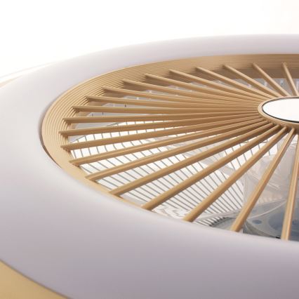 LED Dimmable ceiling light with a fan ZONDA LED/48W/230V 3000-6000K gold + remote control