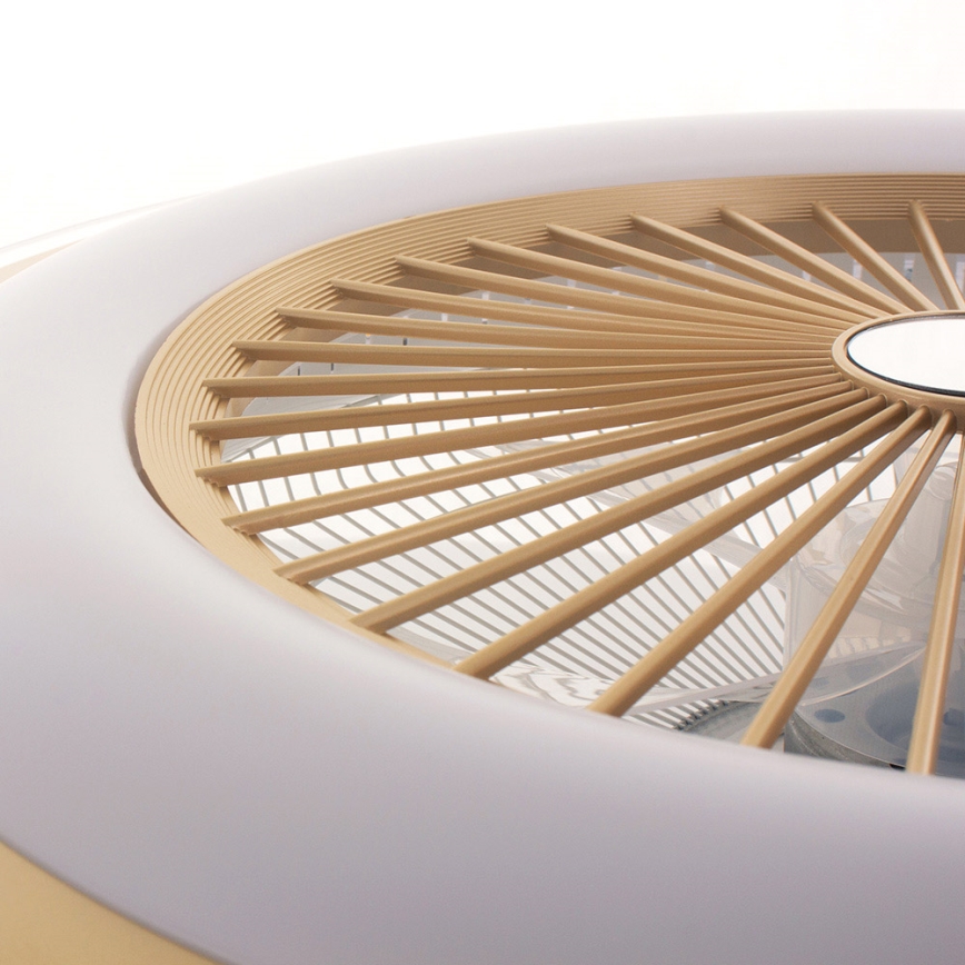 LED Dimmable ceiling light with a fan ZONDA LED/48W/230V 3000-6000K gold + remote control