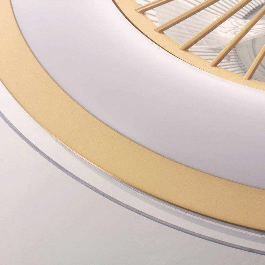LED Dimmable ceiling light with a fan ZONDA LED/48W/230V 3000-6000K gold + remote control