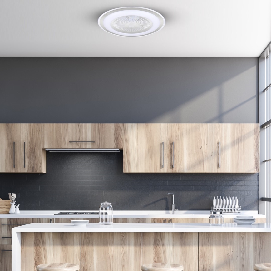 LED Dimmable ceiling light with a fan ZONDA LED/48W/230V 3000-6000K silver + remote control